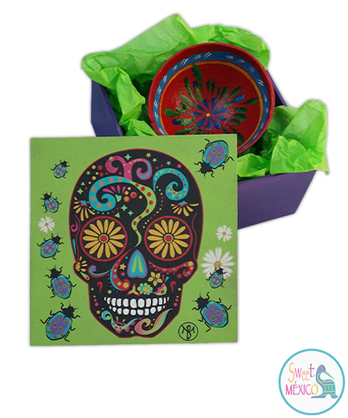 "Calavera" verde con J&iacute;cara