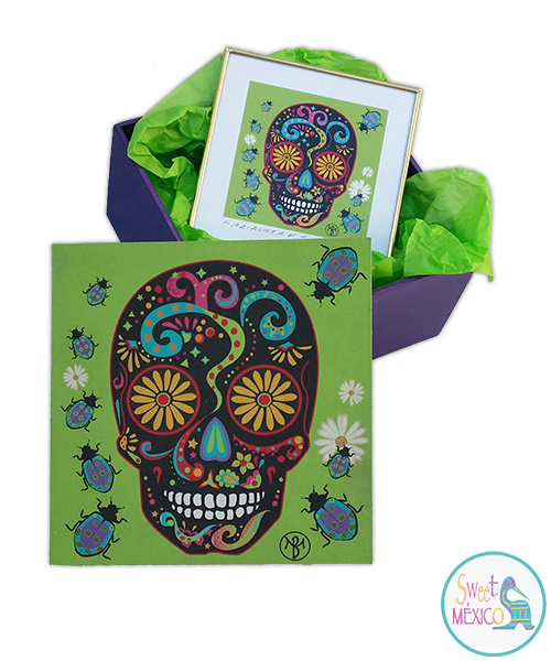 "Calavera" verde con Cuadro