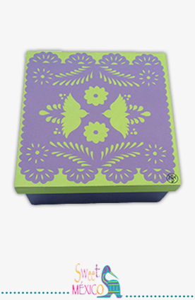 "Papel picado" morado-verde
