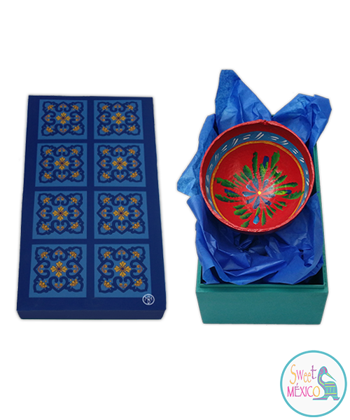 "Talavera" azul-amarillo (8) con J&iacute;cara
